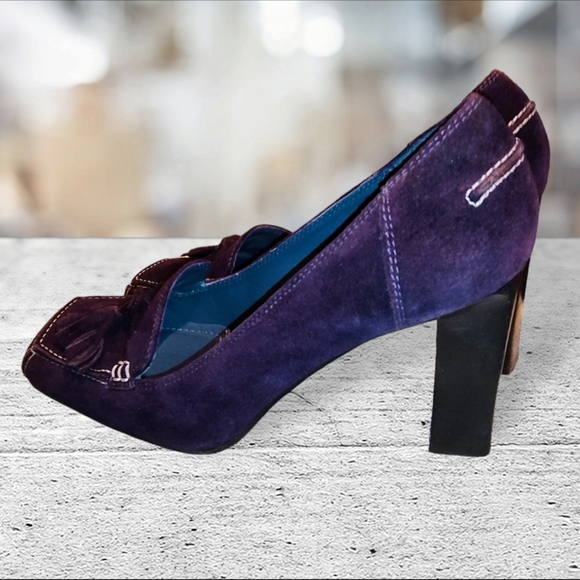 VIA SPIGA | ✨🪻NICE ✨ Purple Suede Squared-Toe 3" Heels | Size 6 M - Picture 7 of 14